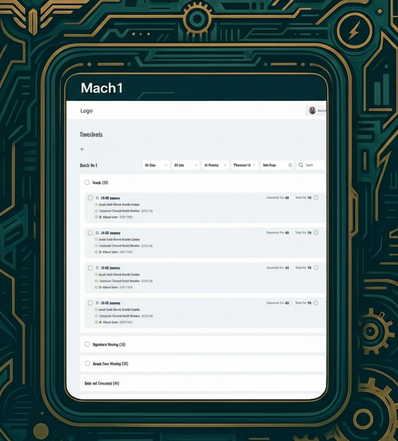 Mach 1 Sync dashboard preview